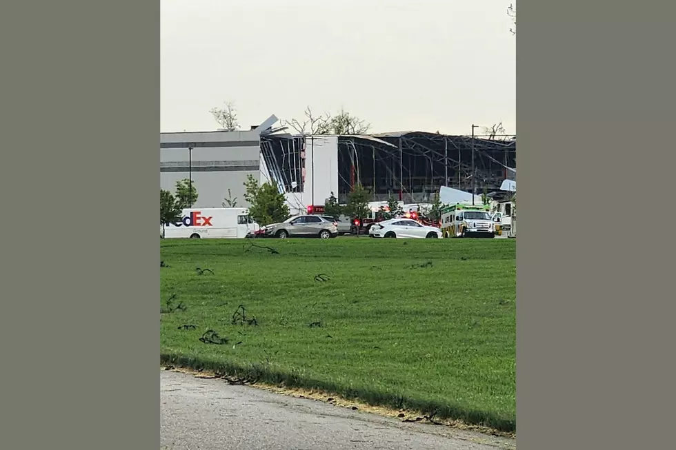 Tornado damage at Fed Ex facility in Portage
