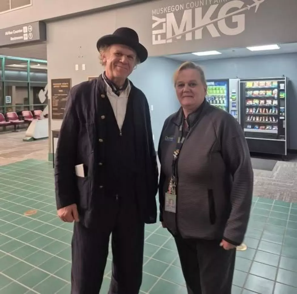 John C Reilly, Muskegon Airport, Michigan