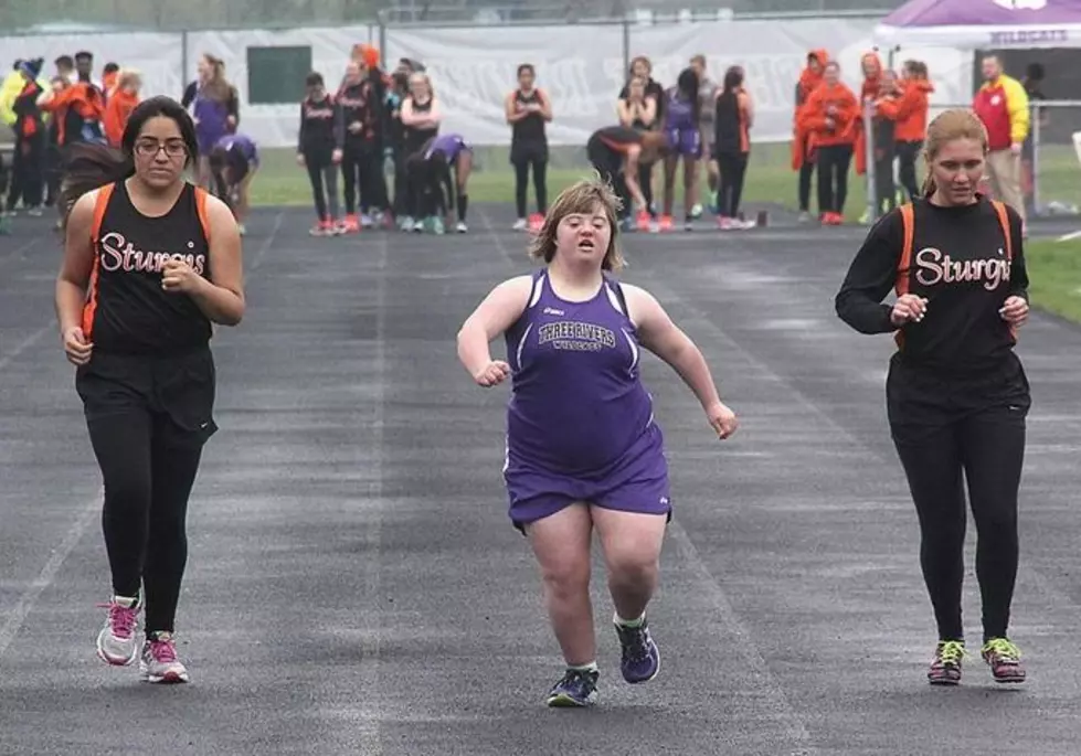 Sturgis Track Athletes Give Special Winning Moment to Three Rivers Student