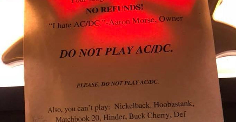 Sign on Marshall Bar Jukebox – DO NOT PLAY AC/DC