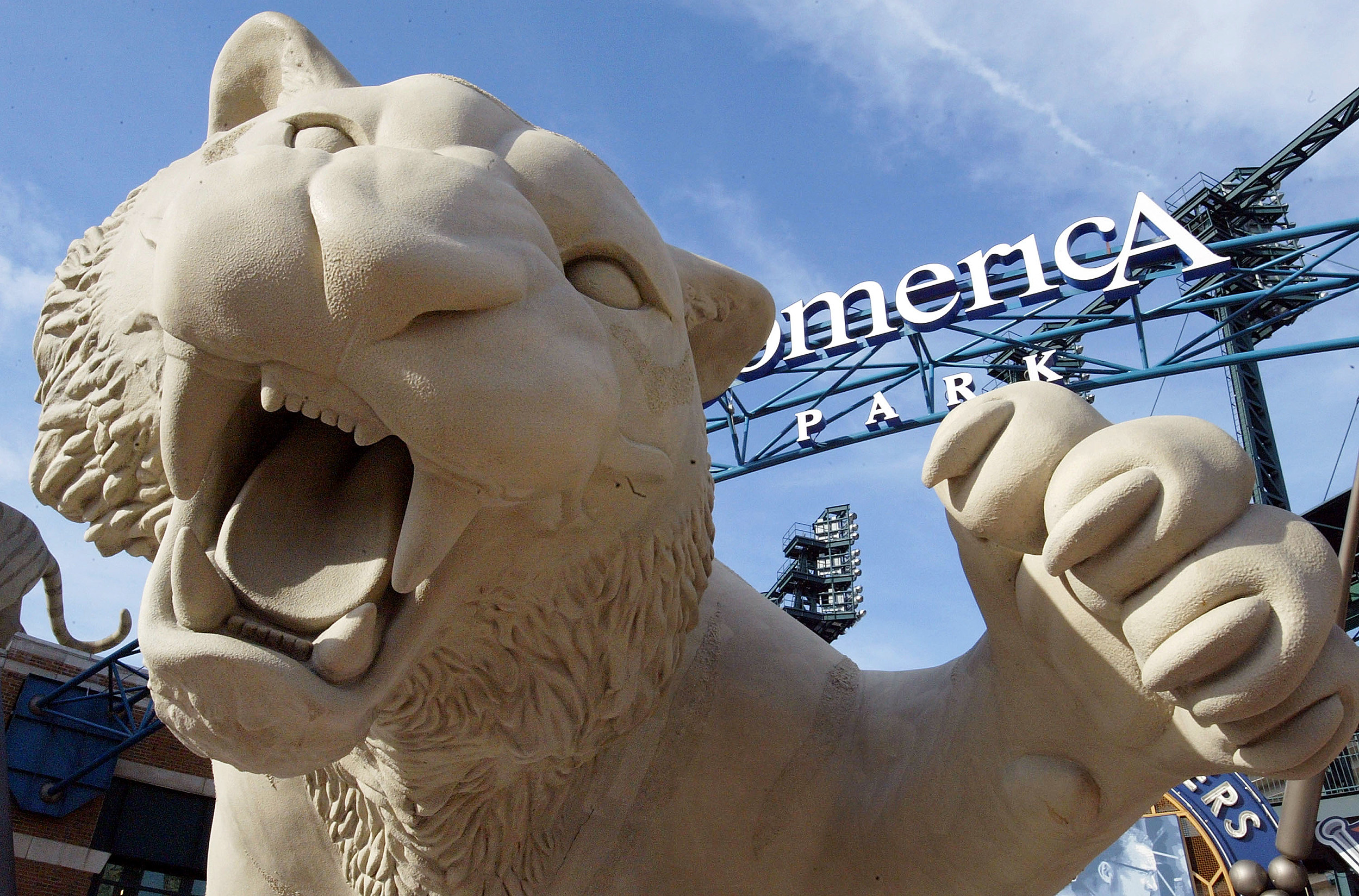 Statue of Detroit Tiger legend, Ty Cobb, Comerica Park.