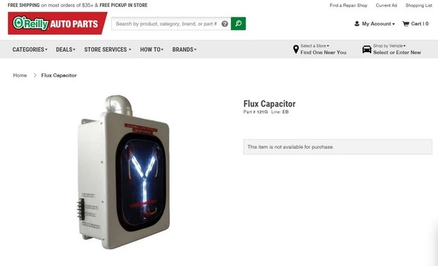 Great Scott You Can Order A Flux Capacitor From O Reilly S