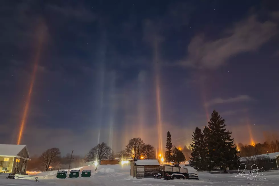 Images of Stunning Light Pillars That Lit Up the Skies over Houghton, Michigan