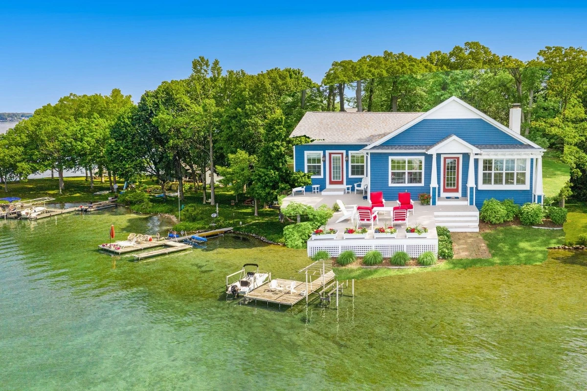 There's a Private Island in Gull Lake + a Home There is For Sale