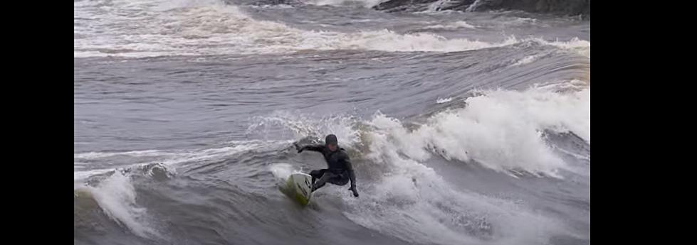 The First Winter Surfers of the 2021 Season Have Hit Lake Superior Near Marquette, Michigan