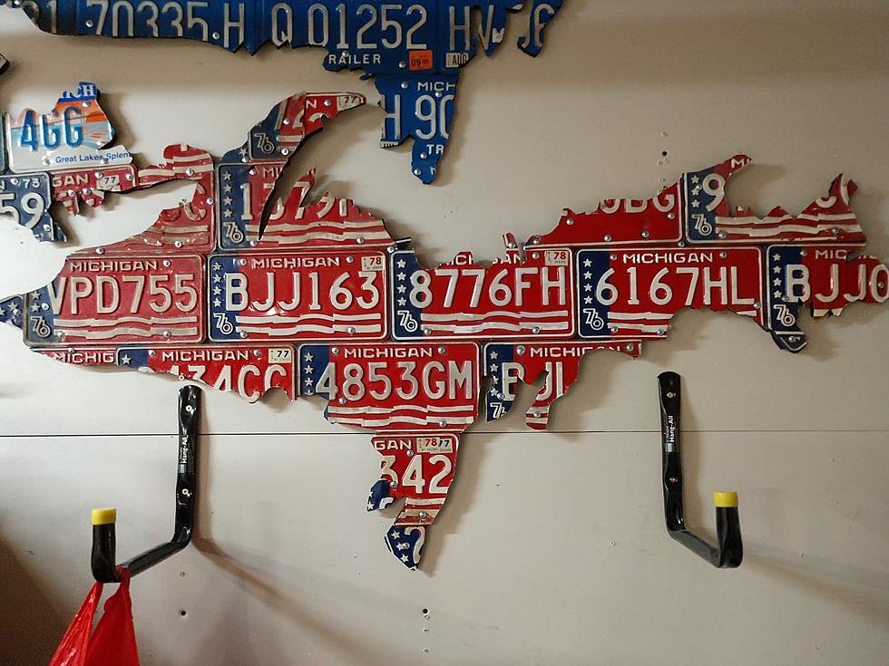 This Man Makes Michigan Shaped Art Out of Used Michigan License Plates
