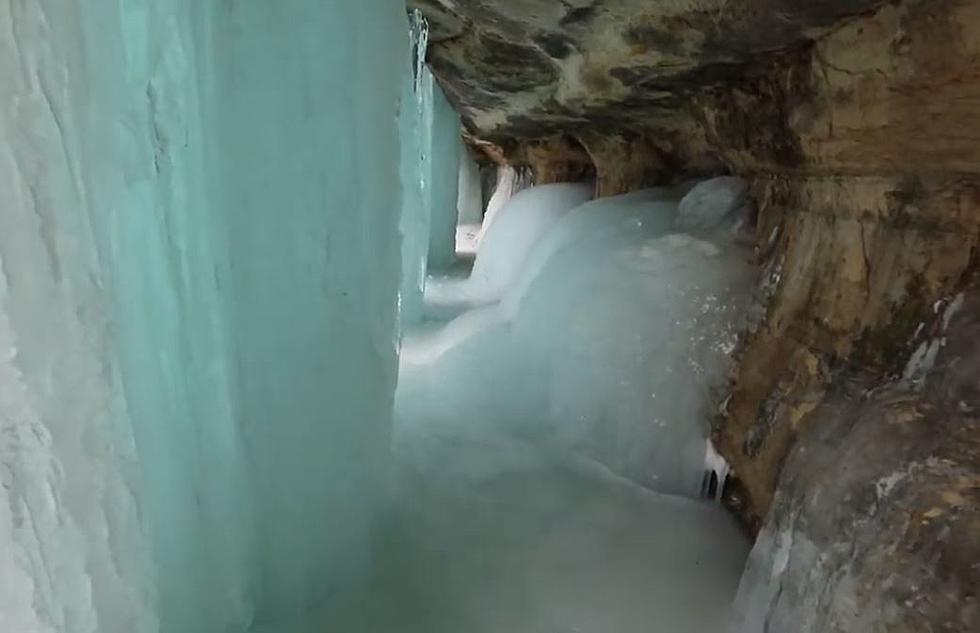 Woman Captures Beautiful Ice Curtains At Munising Falls In Upper Peninsula