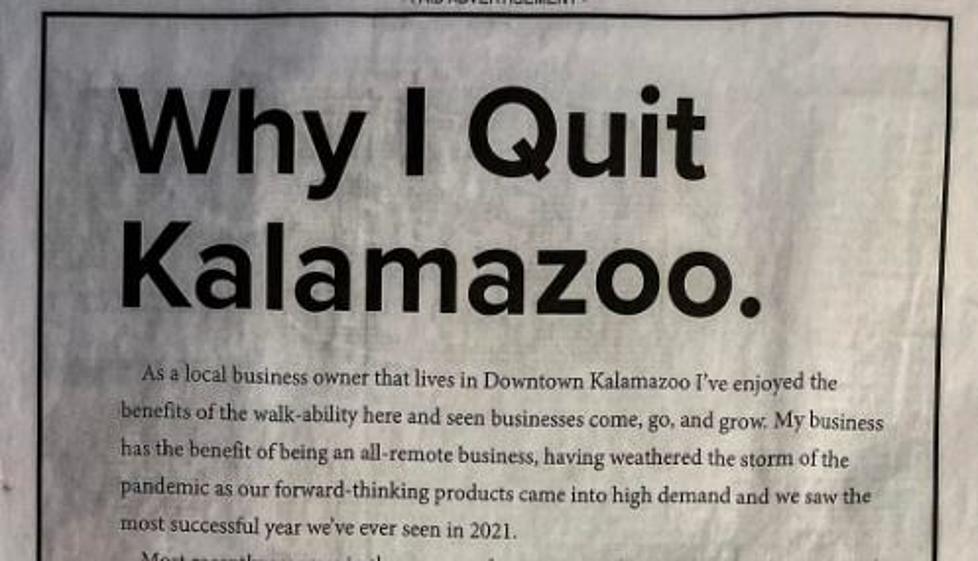 Kalamazoo Business Owner Calls Out The City with Full Page Ad