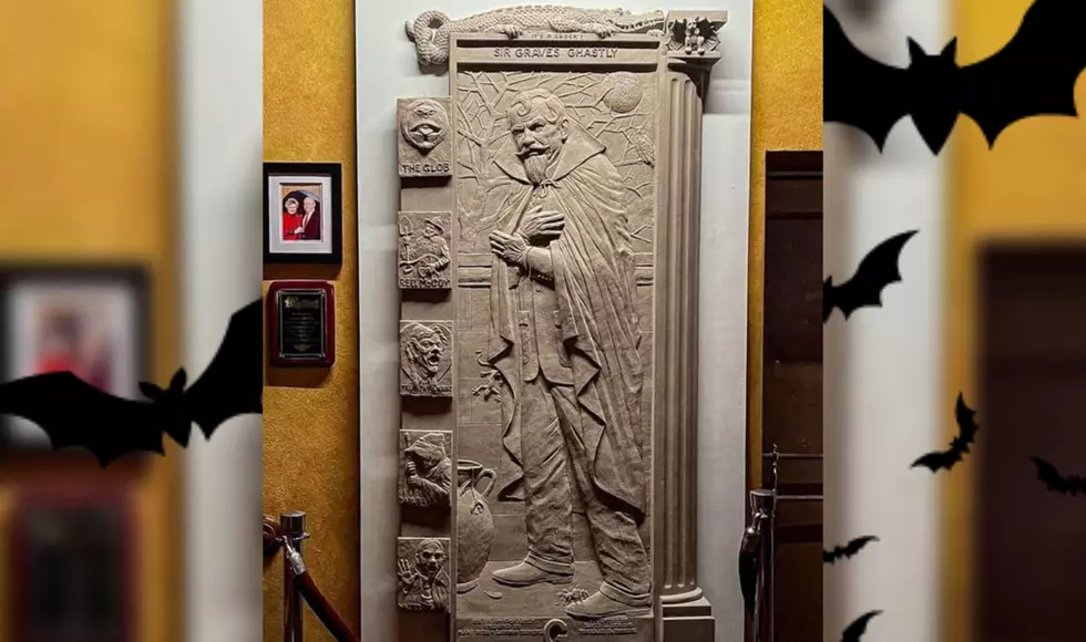 Stone Sculpture of Sir Graves Ghastly Erected At Detroit’s Redford Theatre