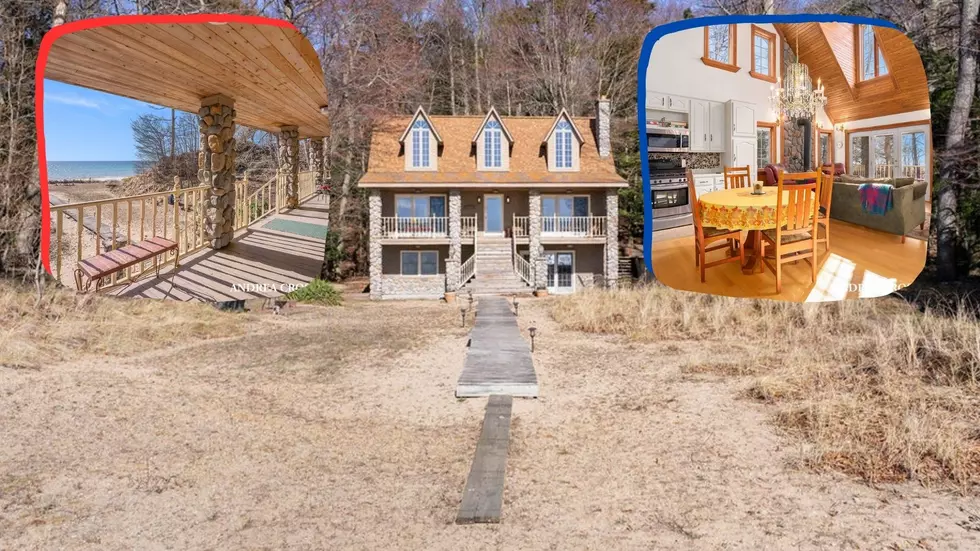 Check Out the Huge Private Beach at this West Michigan Cabin Home