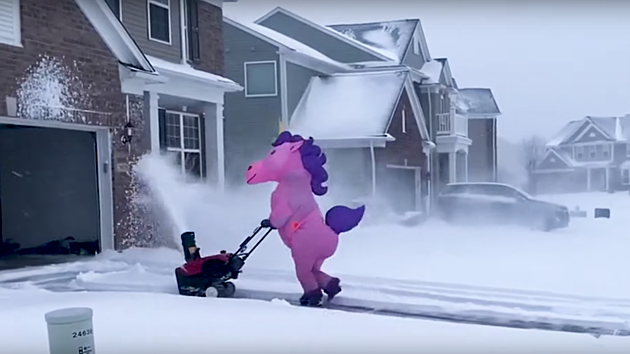 Magical Creature Caught Snow Blowing