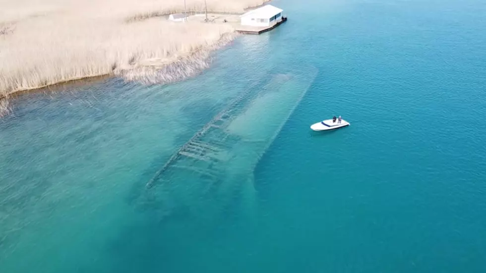 The Shipwreck at the Bottom of Lake Saint Clair, Michigan