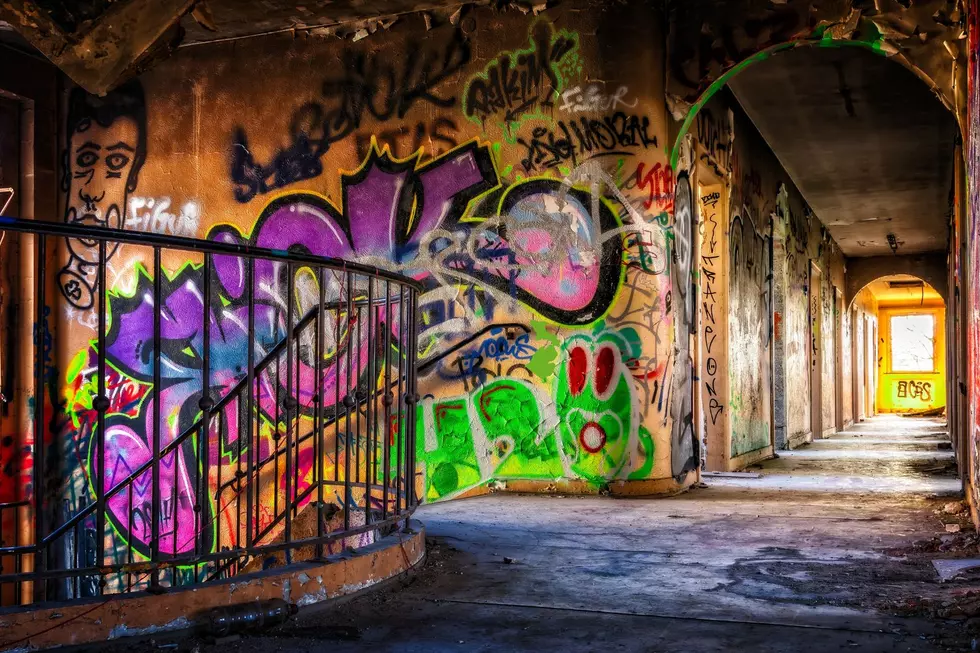 Graffiti is seen on a Michigan street.