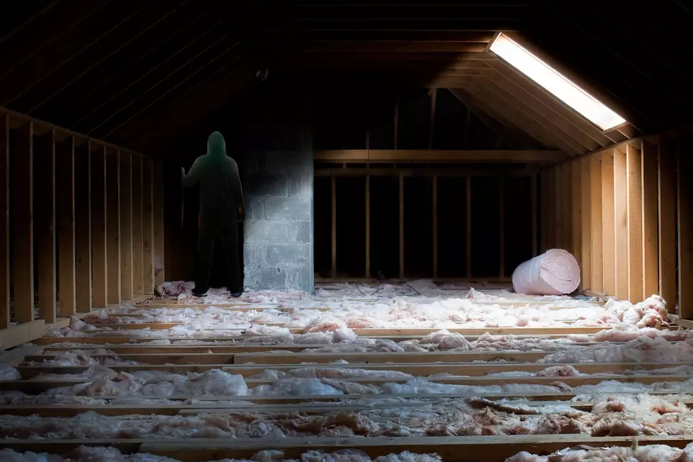An attic is luminated by a beam of sunlight but, off in the left hand corner, a figure lurks in the shadows.