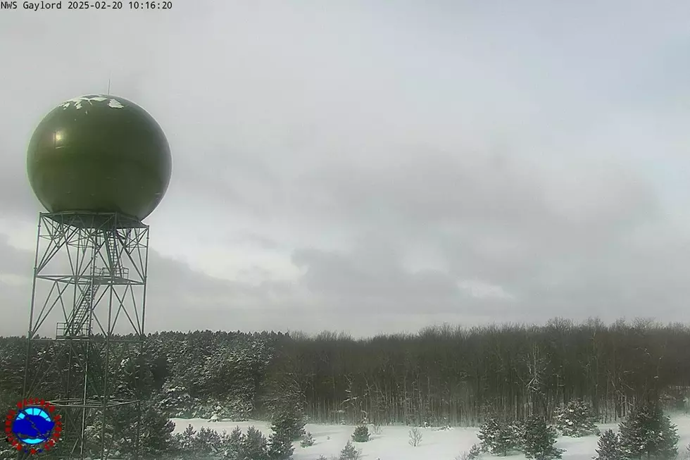 An image of the weather station in Gaylord, Michigan is seen on February 20, 2025