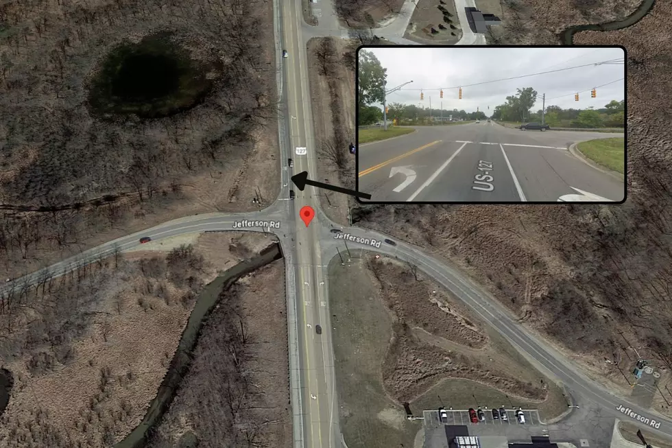 The intersection of US 127 and Jefferson Road, just outside of Brooklyn, Michigan in Liberty Township is seen.