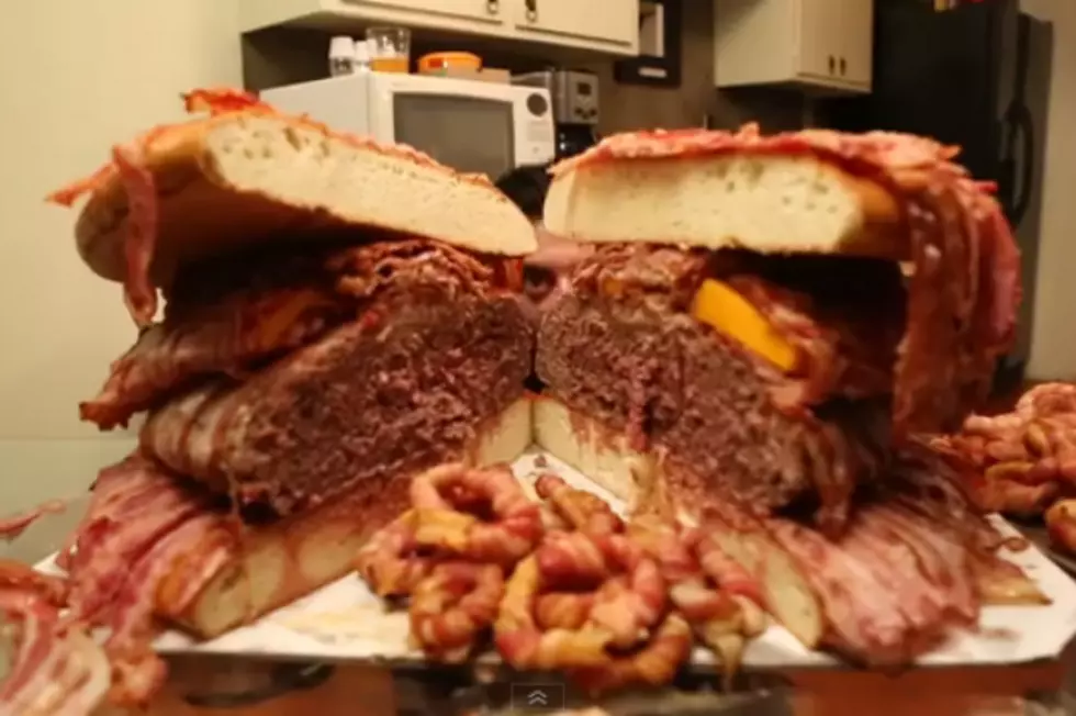 Watch these CRAZY Bearded Men make the Biggest Bacon Covered Burger in the World!