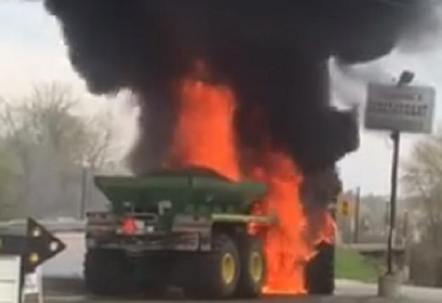 VIDEO: Tractor Fire In Front of Sheri&#8217;s Restaurant In Ionia