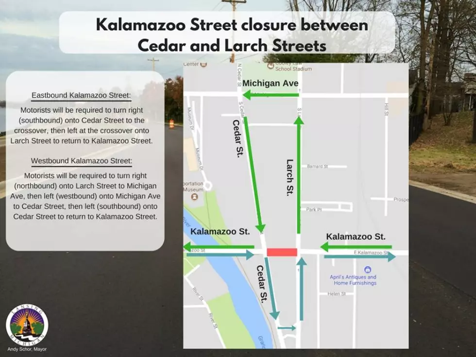 Kalamazoo Street Closed Between Cedar & Larch in Lansing