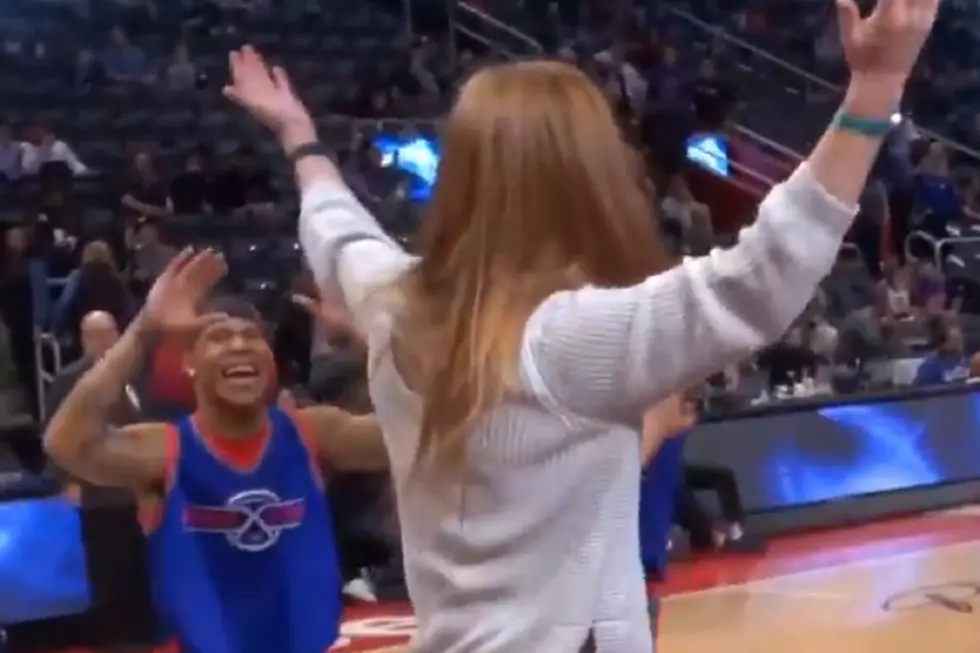 Poor Pistons Fan’s Slam Dunk Attempt Ends In Face Plant