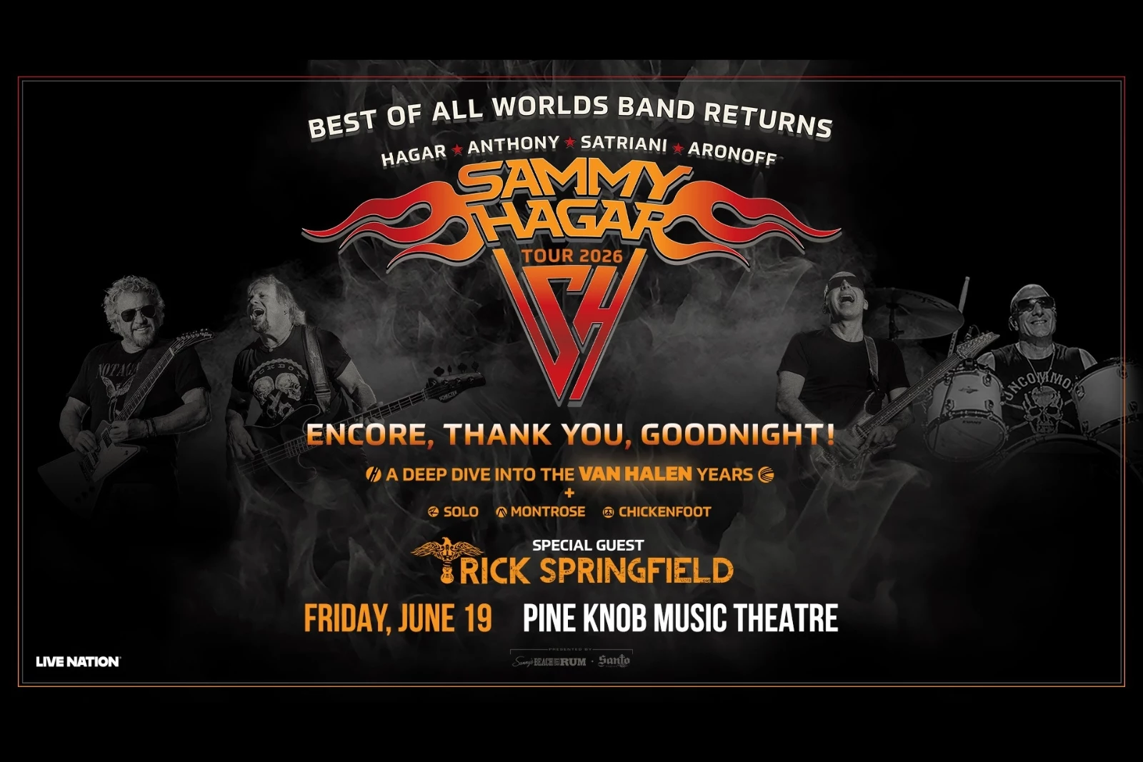 Score Tix to Sammy Hagar and Rick Springfield