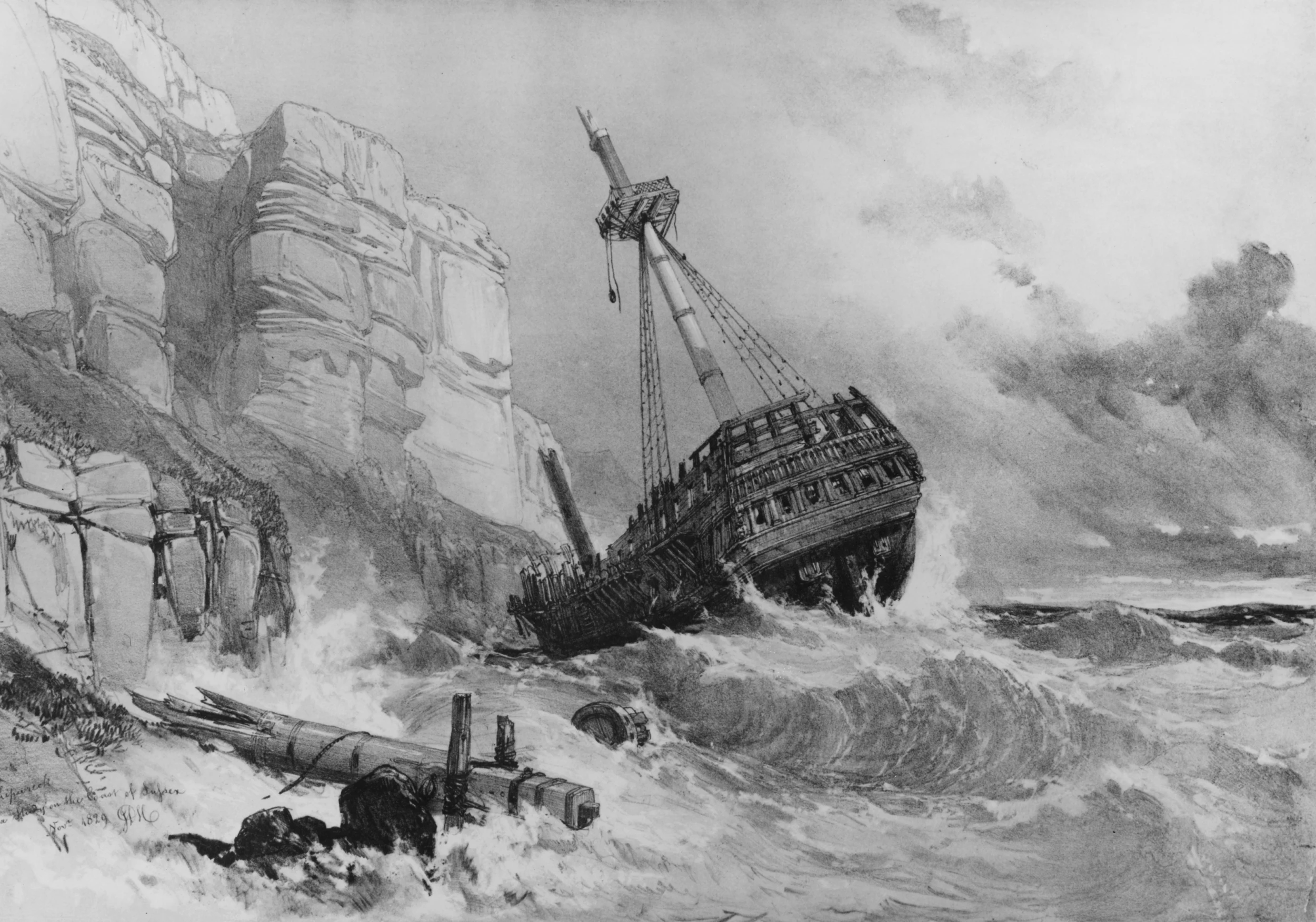 shipwreck drawing