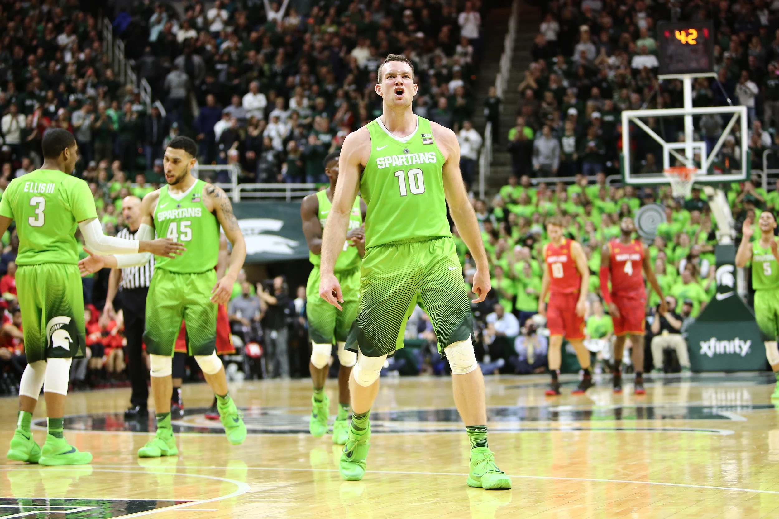 Michigan State Basketball Nike Mean Green Hyper Elite Disruption