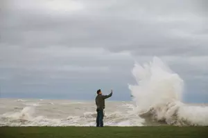Life-Threatening Large Waves On Lake Michigan Today