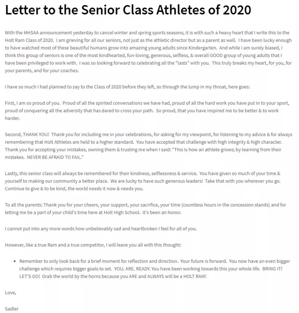 Screenshot courtesy of Holt Athletics