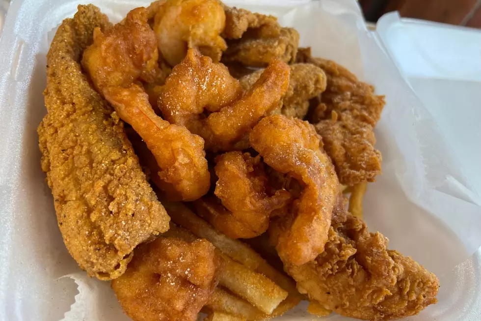 Combo 8 at Sea House Fish & Chicken in Lansing - chicken tenders, jumbo shrimp and ocean perch. (Photo via JR, Townsquare Media Lansing)