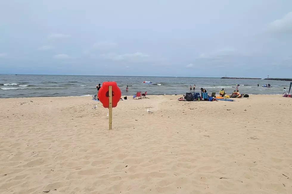 Sparse beach along Lake Michigan