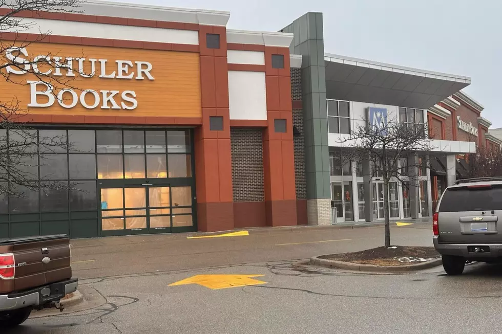 A new sign marks the location of Schuler Books' new location at Meridian Mall in Okemos, Michigan. Photo via Scott Clow, Townsquare Media Lansing