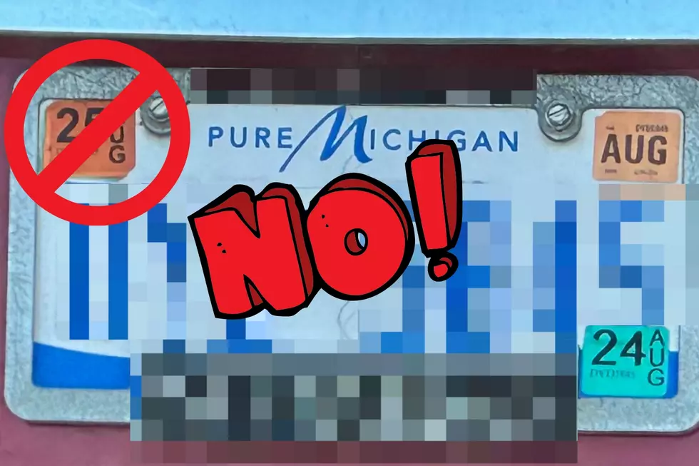 Never put your renewal sticker in the upper left corner. There are no current Michigan plates where that's the correct placement. (Photo via Canva and JR, Townsquare Media Lansing)