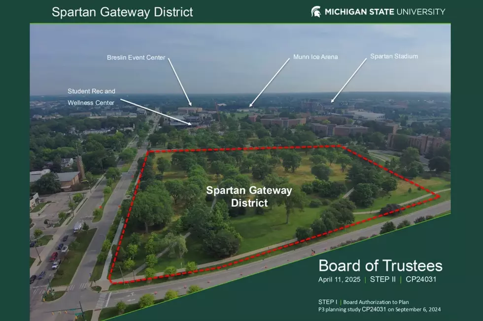 The proposed new Spartan Gateway District would transform a major entrance onto the campus of Michigan State University. (Photo via Michigan State University)