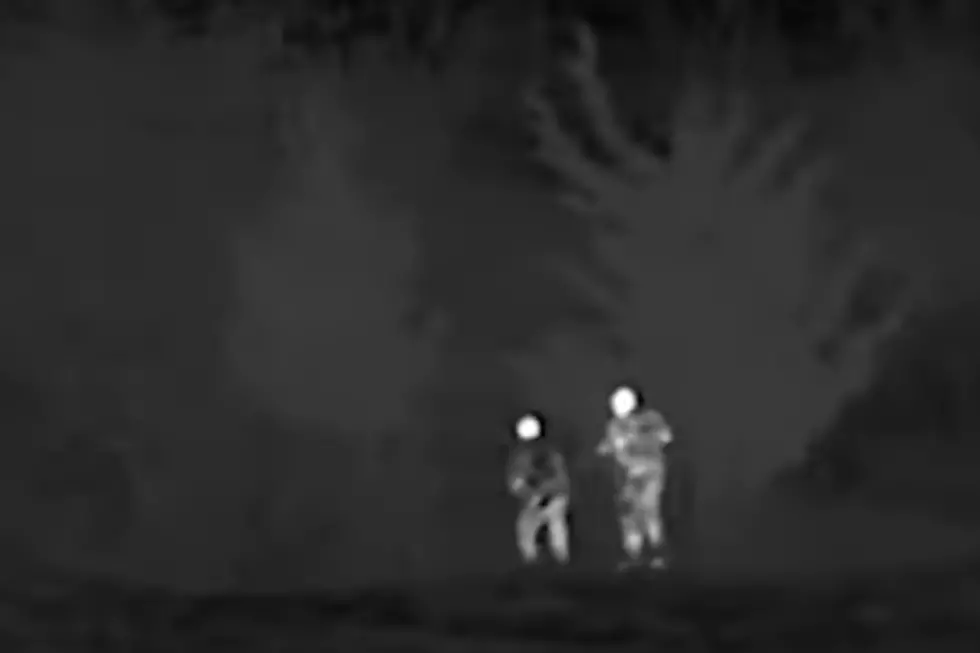 Airborne thermal imaging from Michigan State Police Trooper 2 locates a missing toddler in Jackson County, Michigan, on April 5, 2025. (Photo via YouTube - CNN)