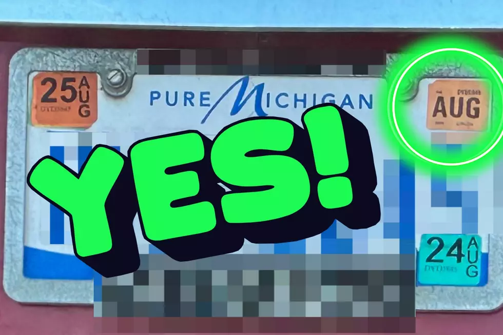 Got a standard Michigan plate? Your sticker goes in the upper right corner. It really is that simple. (Photos via Canva and JR, Townsquare Media Lansing)