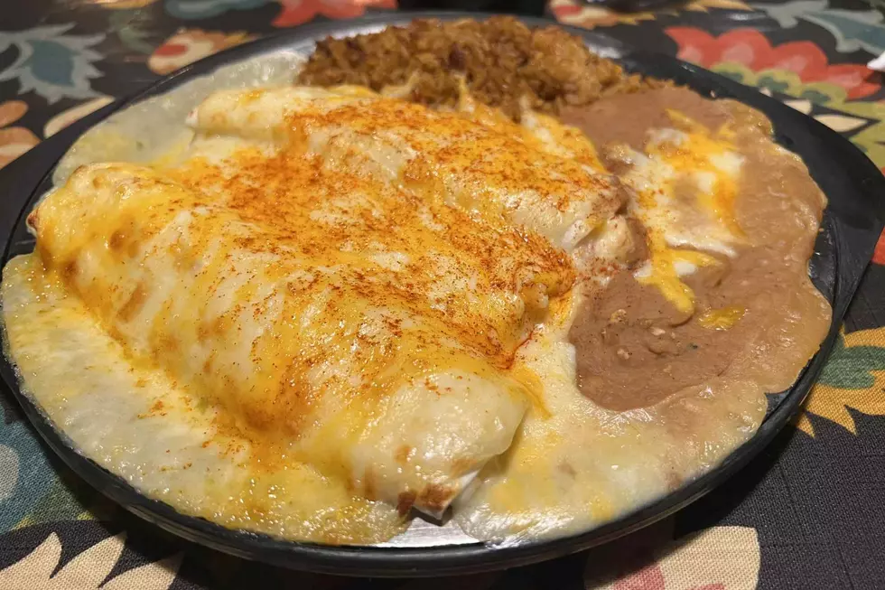 The Seafood Burritos at Tia Helita's Mexican Cuisine in Burton, Michigan, with sides of rice and beans. (Photo via JR, Townsquare Media Lansing)