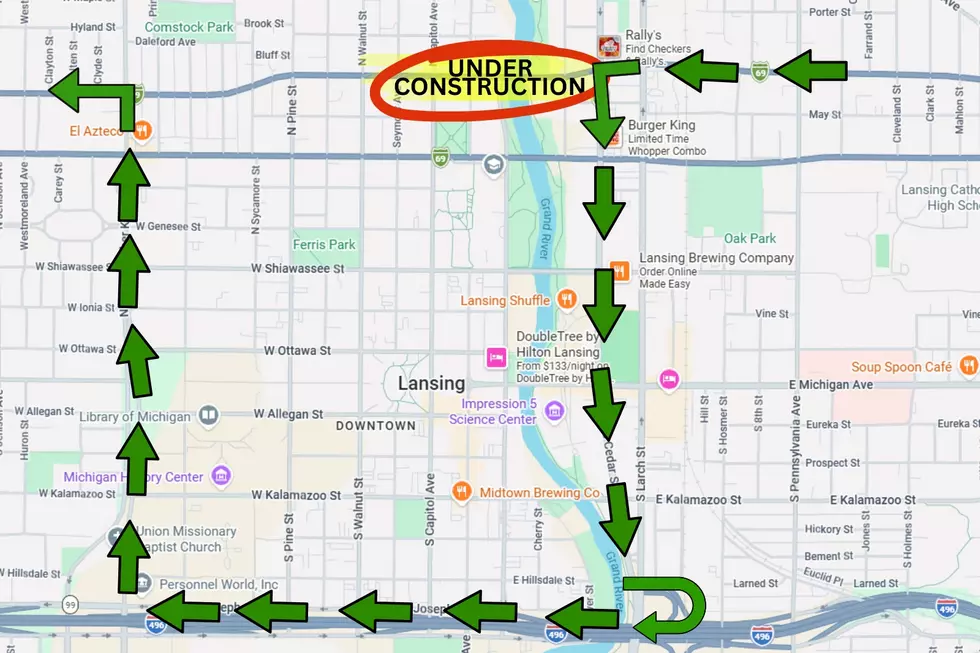 A portion of Oakland Avenue in Lansing will be closed for construction from March 2 through July 24, 2026. (Photos via GoogleMaps and Canva)