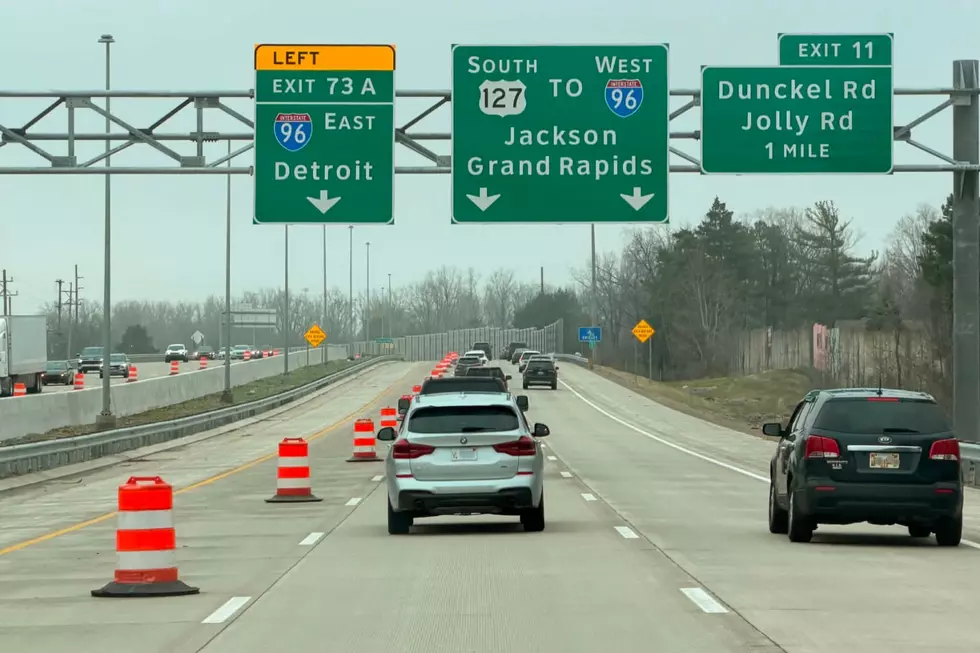 Orange and white barrels are back out along a stretch of U.S. 127 in Lansing that many thought was finished with construction. (Photo via JR, Townsquare Media Lansing)