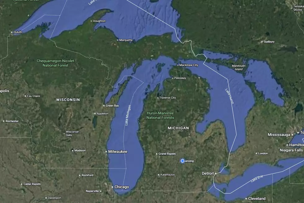 a picture of a map of Michigan that shows where up north is meant to start
