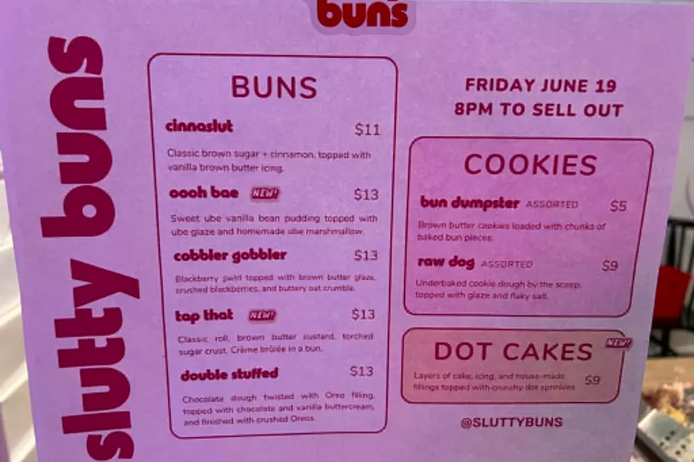 The menu at Slutty Buns changes from night to night, although the "CinnaSlut" and "Good Girl" are always featured. (Photo via JR, Townsquare Media Lansing)