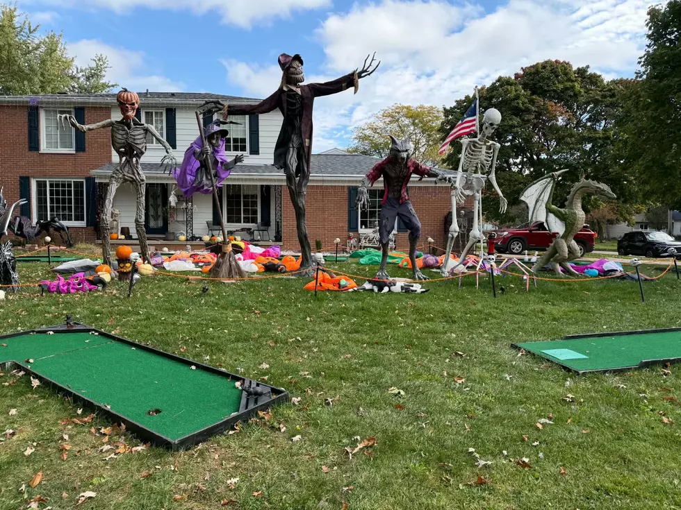 This Lansing Halloween Display Has Giant Skeletons AND Mini Golf