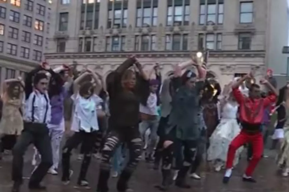 Zombie Flash Mob in Monument Square