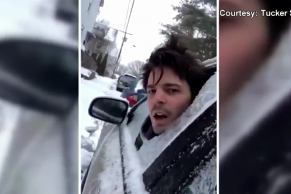 WATCH: Portlander Uses Head To Clear Ice  [VIDEO]