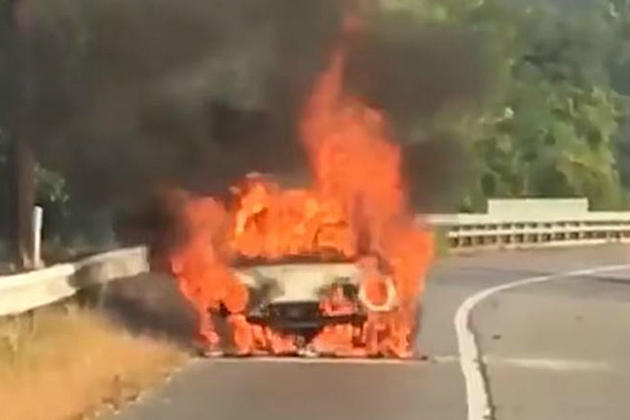 Car Bursts Into Flames On Busy New Hampshire Highway