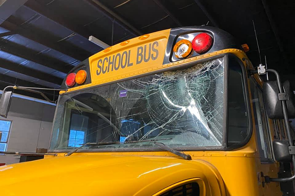 Ice Flies Off Car and Hits School Bus in Baldwin