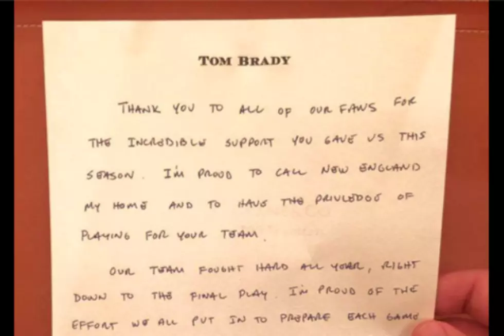 Tom Brady Writes Fans Thank You Note.