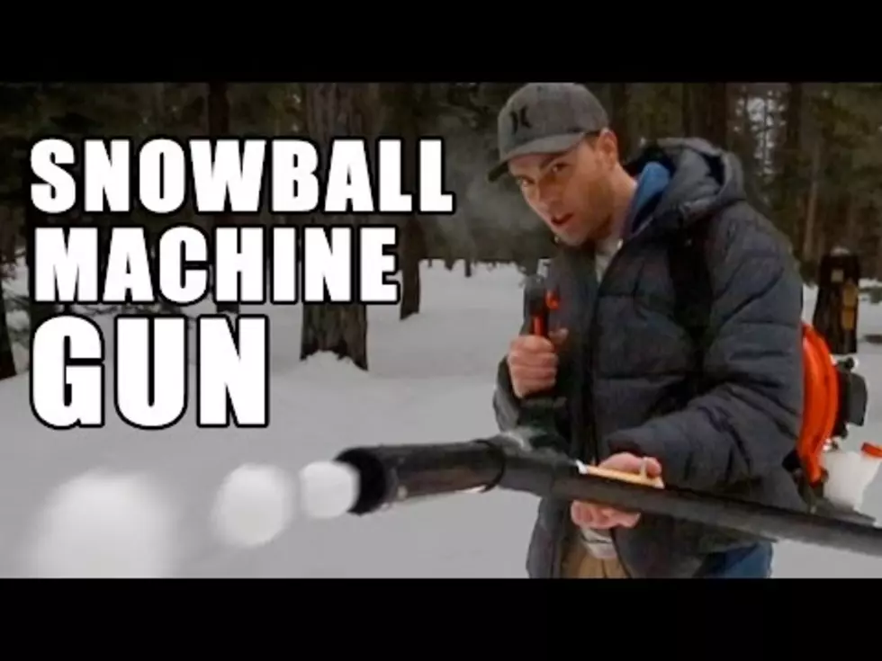 Guy Creates A Snowball Machine Gun That Can Launch 13 Snowballs In .5 Seconds