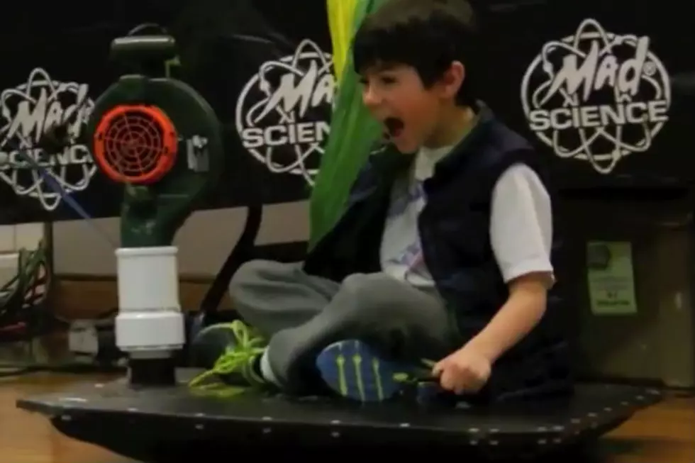 Watch Kids Ride a Homemade Hovercraft and Chase Smoke Rings Created by Mad Science of Maine