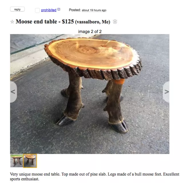 Straight Outta Maine: &#8220;Moose Hoof End Table&#8221; on Craigslist [PHOTOS]